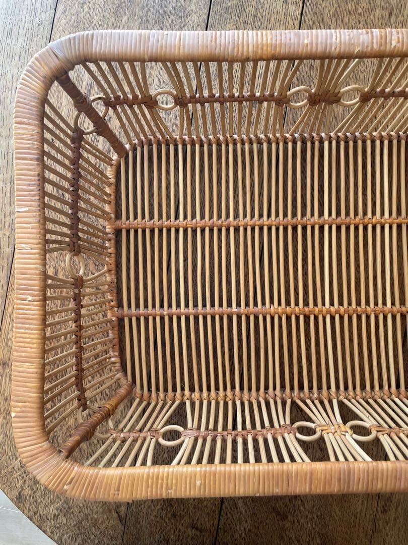 【古道具】バスケット／籠／ラタン／藤