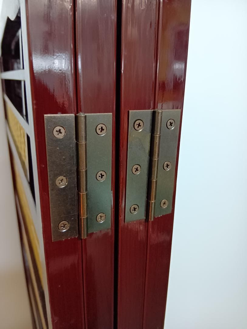 高級溜塗屏風「六瓢」四つ折り 御簾屏風 W47×4曲×H135