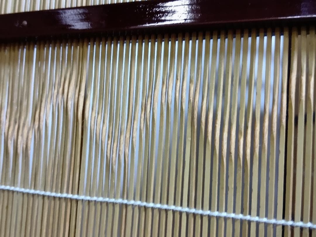 高級溜塗屏風「六瓢」四つ折り 御簾屏風 W47×4曲×H135