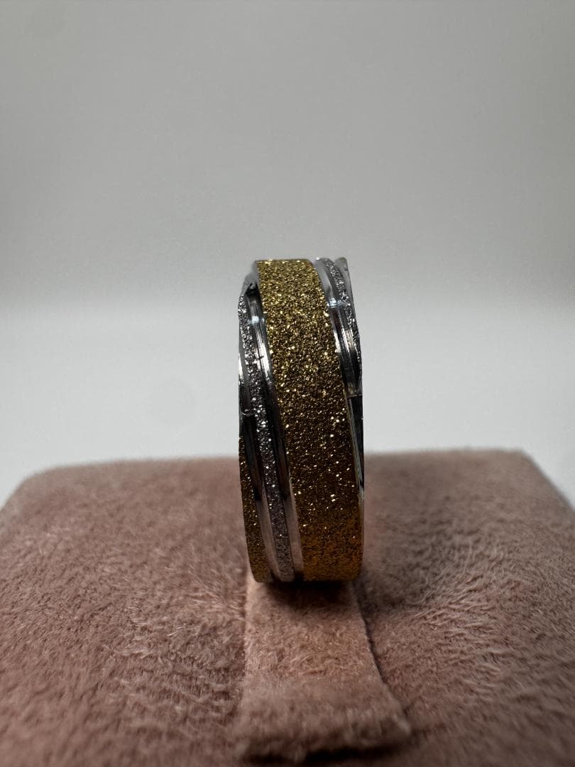 日本製K18ホワイトゴールド ゴールドグリッターリング19号