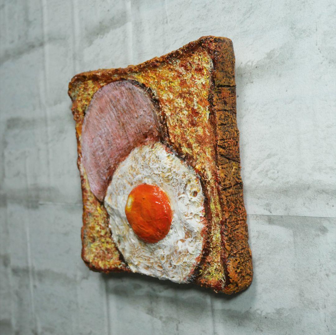 油絵 油彩 油彩画 絵 絵画 【ハムエッグトースト】