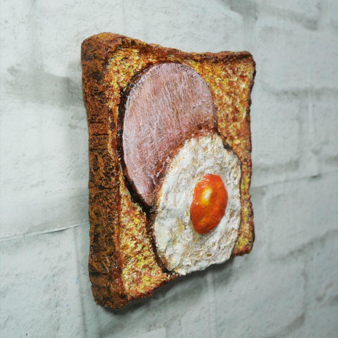油絵 油彩 油彩画 絵 絵画 【ハムエッグトースト】