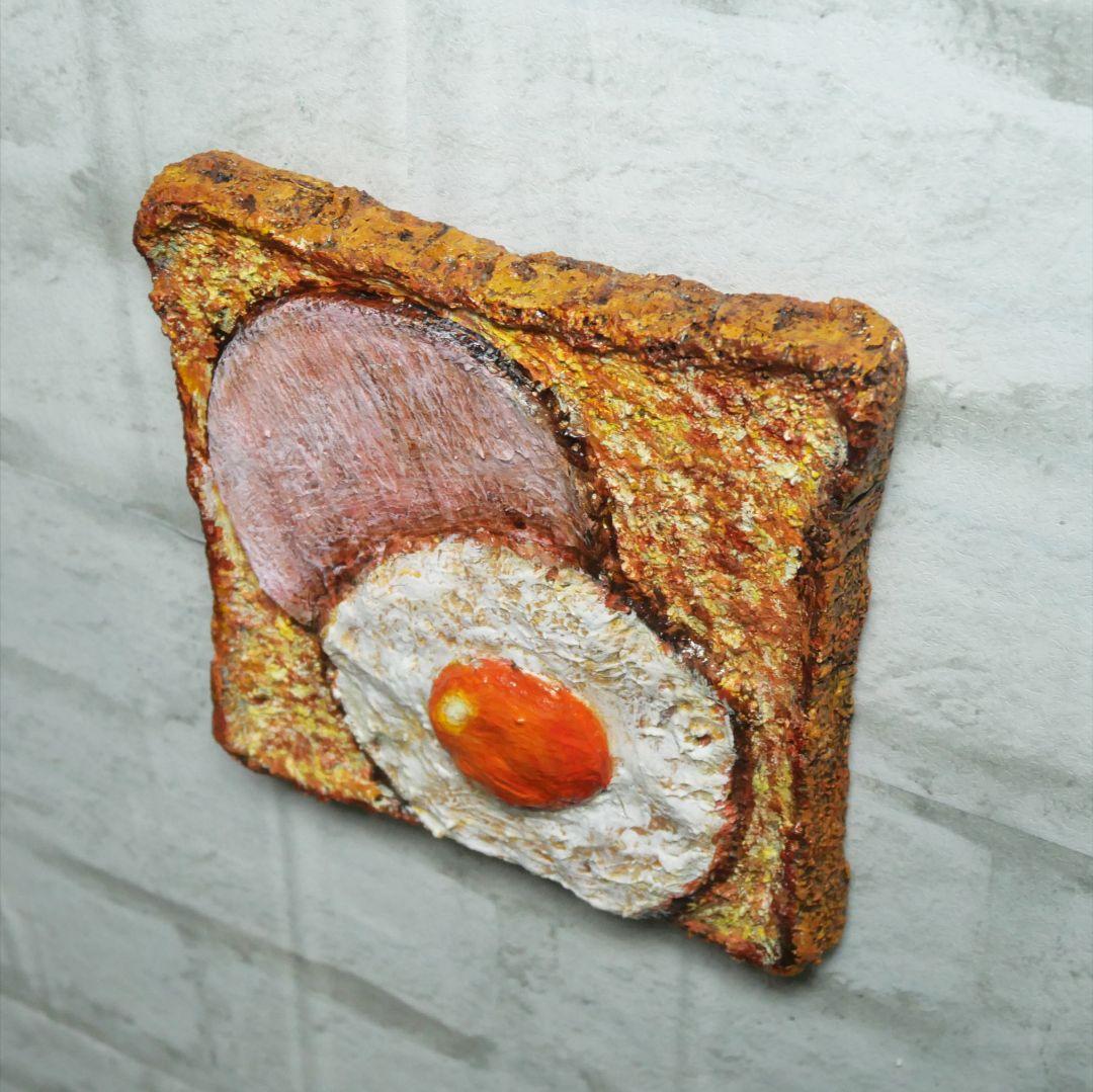 油絵 油彩 油彩画 絵 絵画 【ハムエッグトースト】