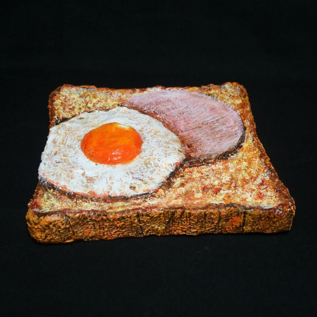 油絵 油彩 油彩画 絵 絵画 【ハムエッグトースト】