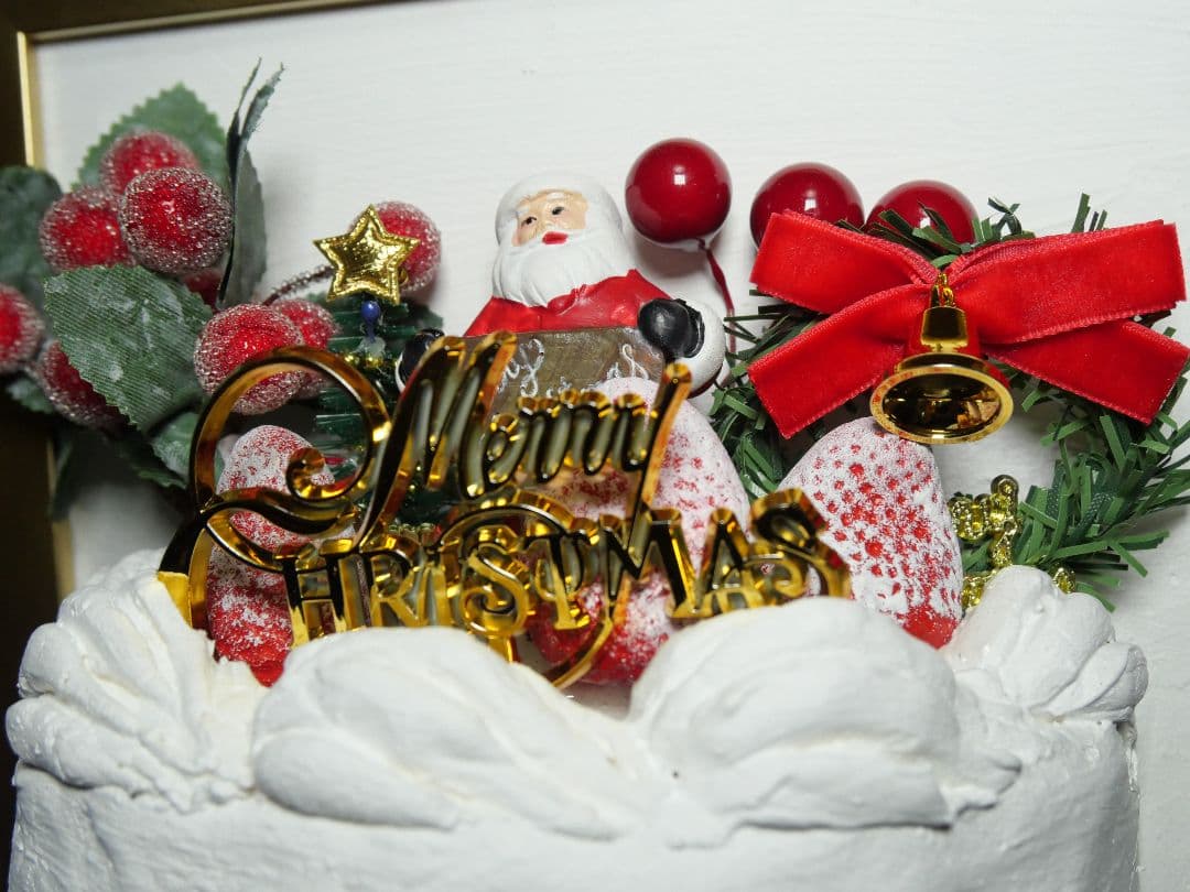 油絵 絵画 【飛び出すchristmas cake】