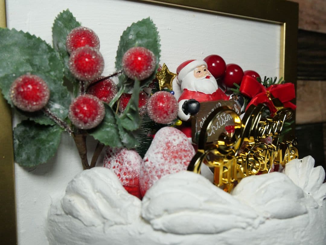 油絵 絵画 【飛び出すchristmas cake】