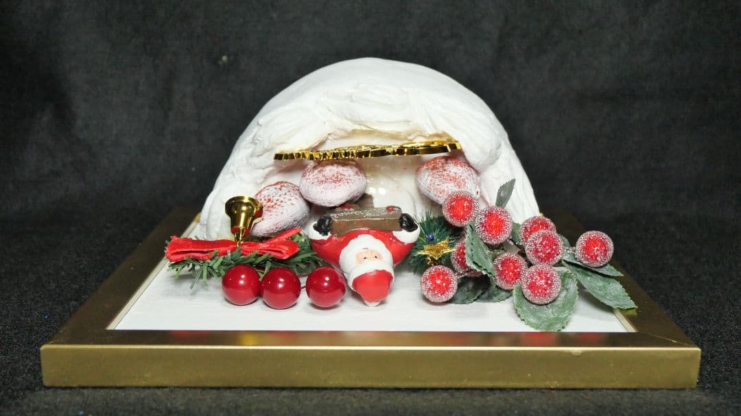 油絵 絵画 【飛び出すchristmas cake】