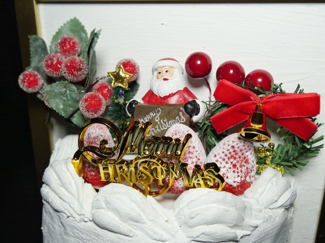 油絵 絵画 【飛び出すchristmas cake】