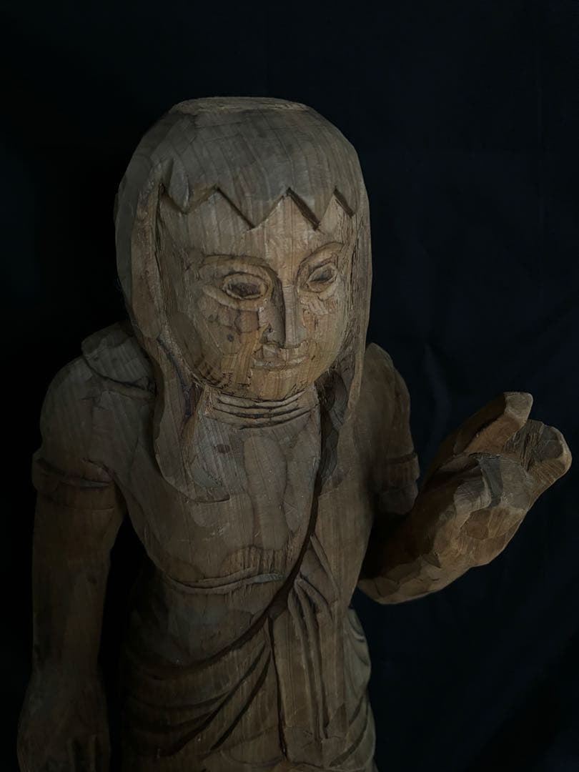 木彫 時代 仏像 70cm 菩薩立像 観音立像 仏教美術 木製 聖徳太子