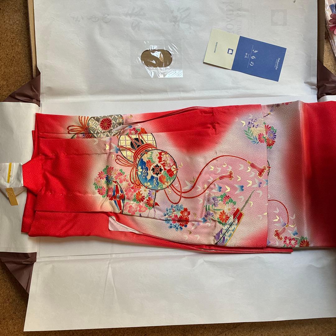 正絹？七五三 赤い着物セット 子供用