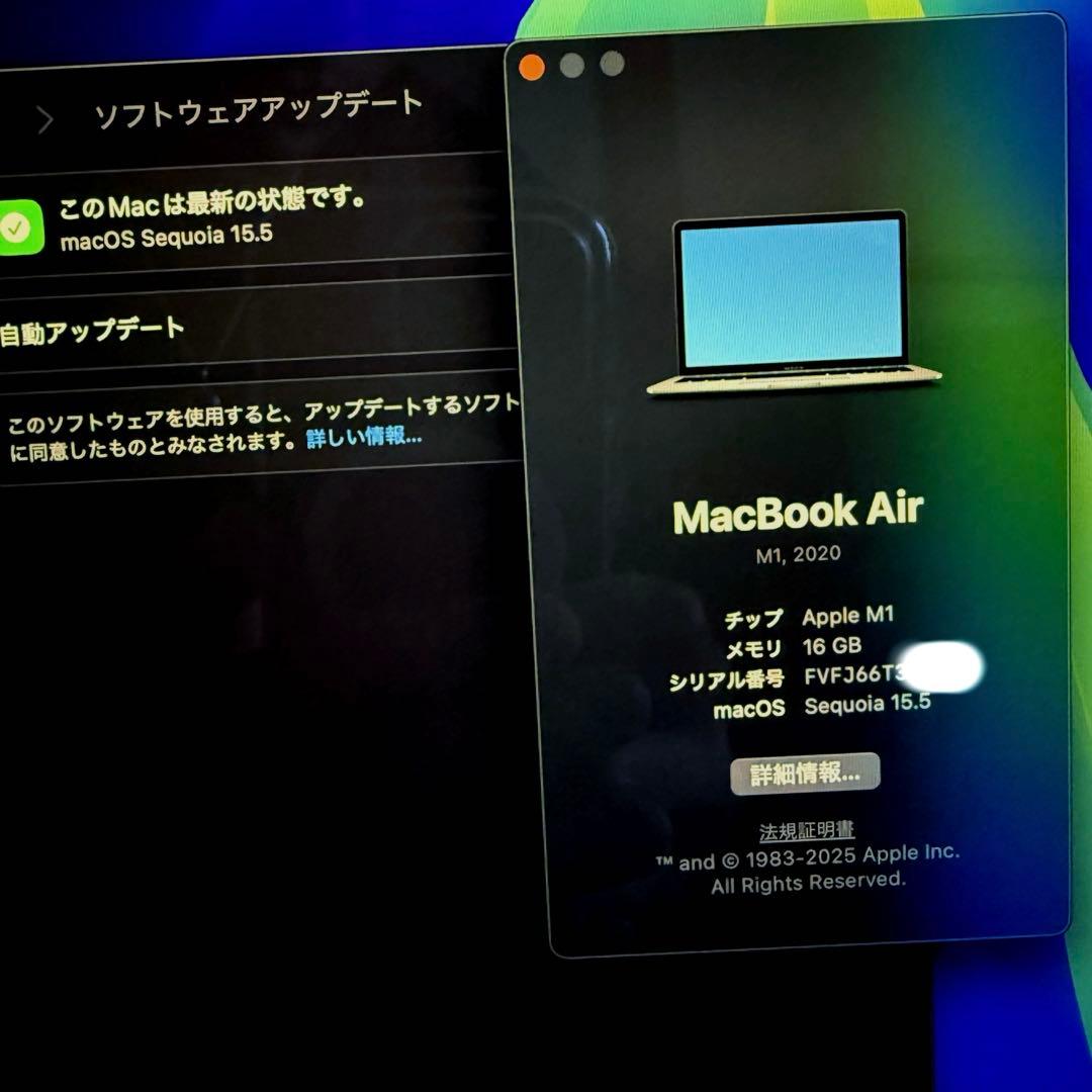 美品 M1 Macbook Air 13インチ メモリ16GB UK配列 英国