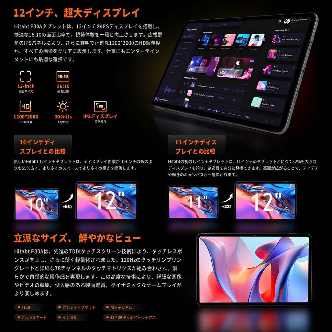 タブレット 12インチ Android14 ゲーミング対応 5G対応
