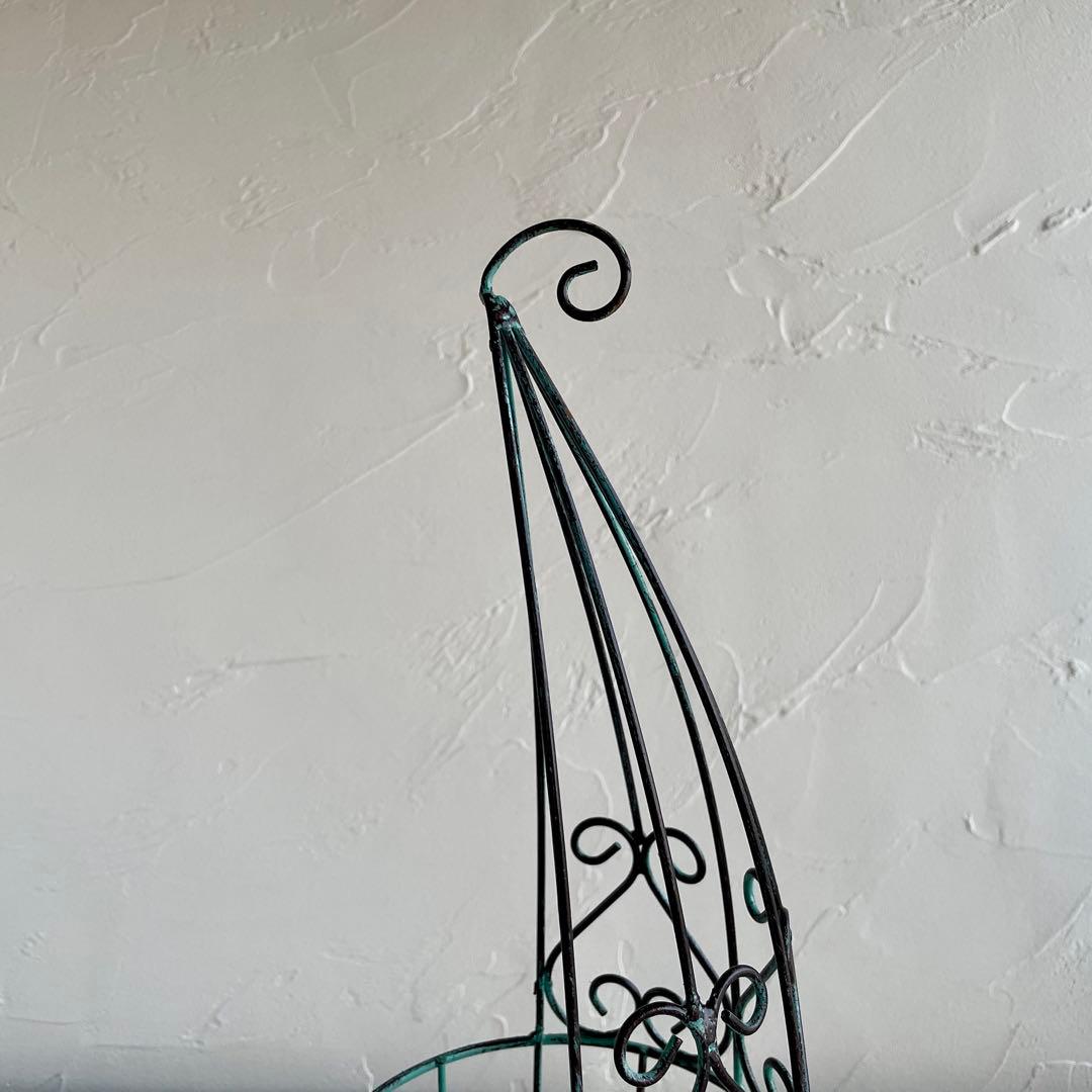 コクーン型ワイヤースタンド　大・小 ２個セット　フラワーバスケット　ガーデン雑貨