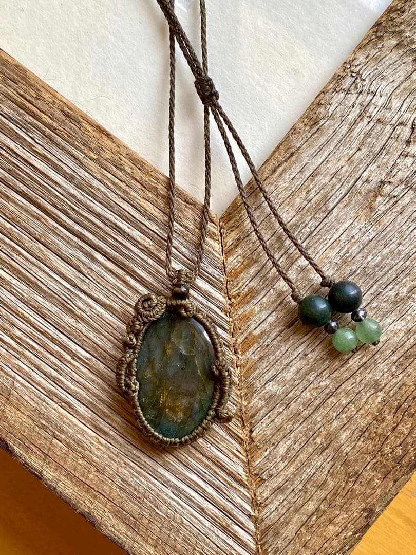 日々のお守りアクセサリー/天然石マクラメネックレス