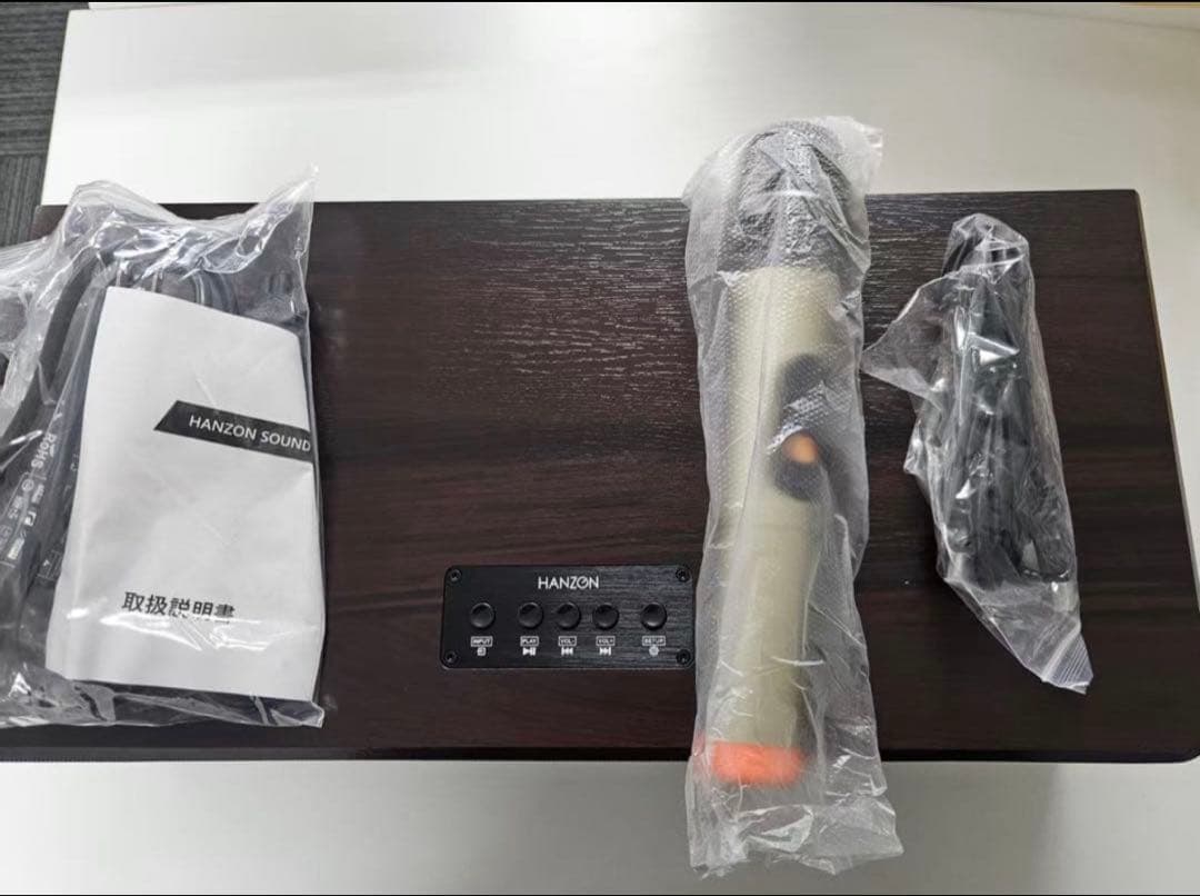 【新品未使用】HANZON サウンドシステム ホームカラオケ　無線マイク2本付