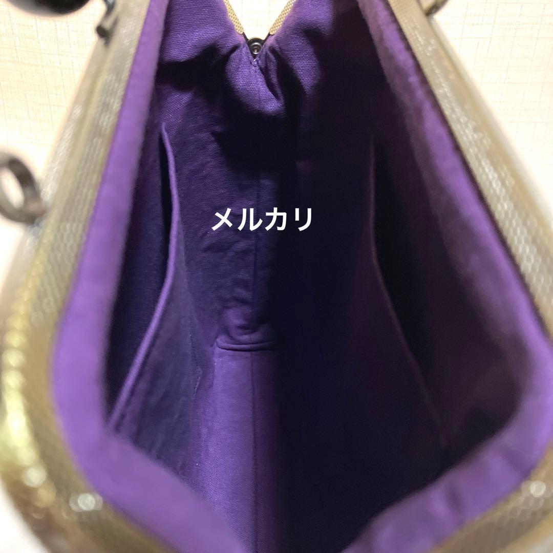 雪花絞り　ハンドメイド　がま口　ショルダーバッグ　和柄