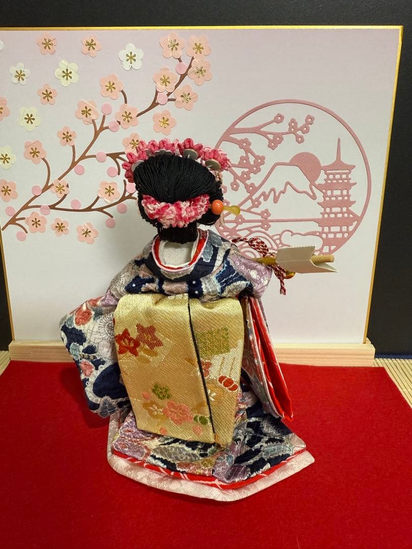 初春　舞妓さん　創作ちりめん人形　ちりめん人形　衣装人形