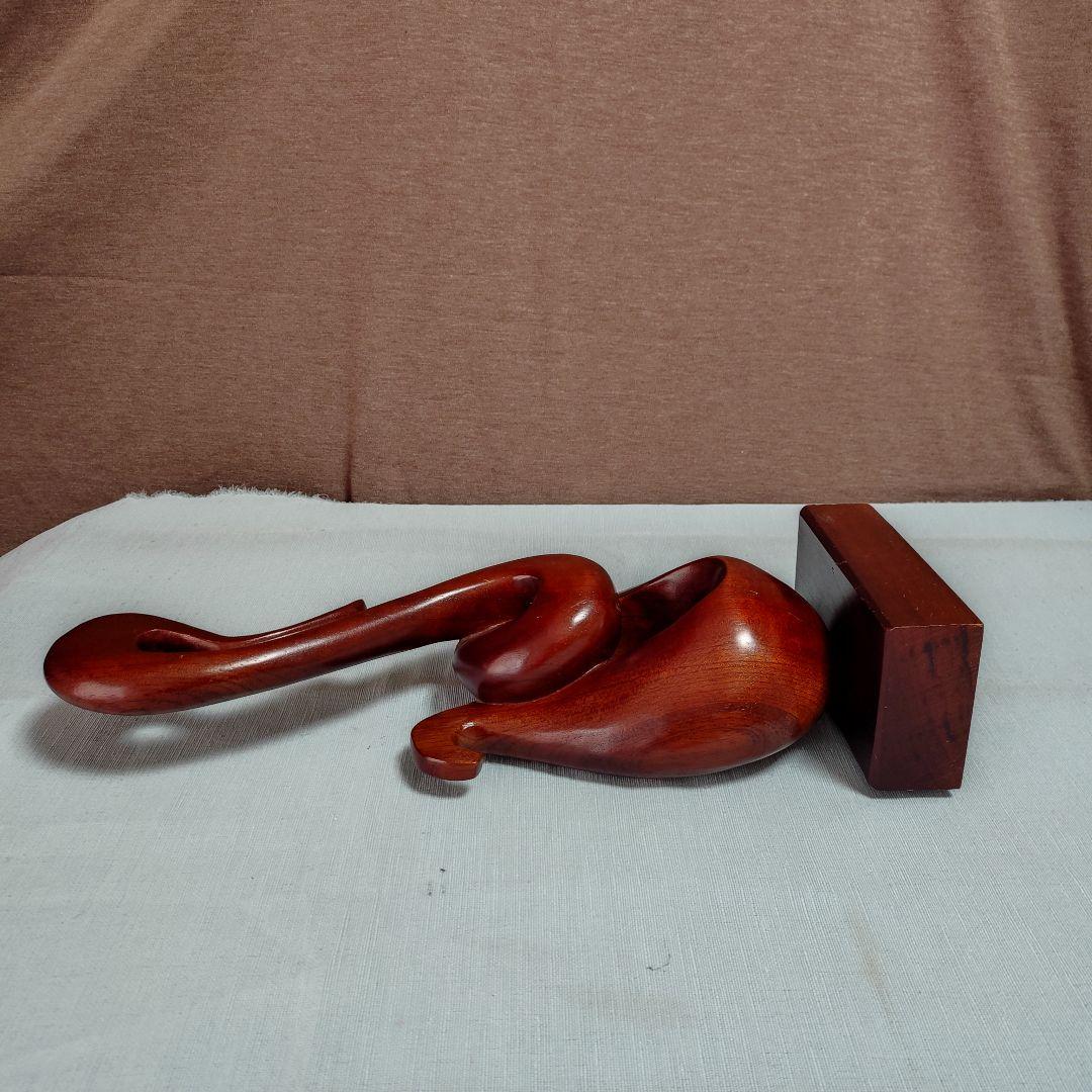 20世紀中頃作北欧木製抽象彫刻 (白鳥モチーフ?)ビンテージ置物