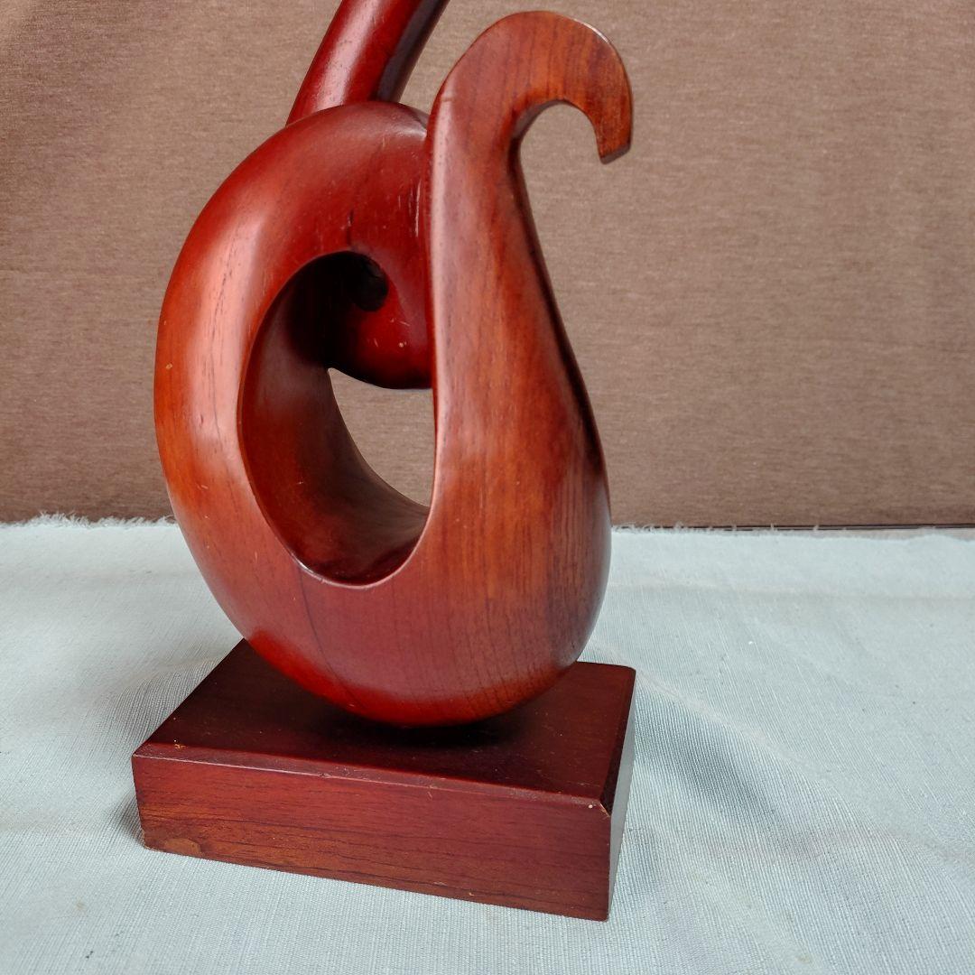 20世紀中頃作北欧木製抽象彫刻 (白鳥モチーフ?)ビンテージ置物