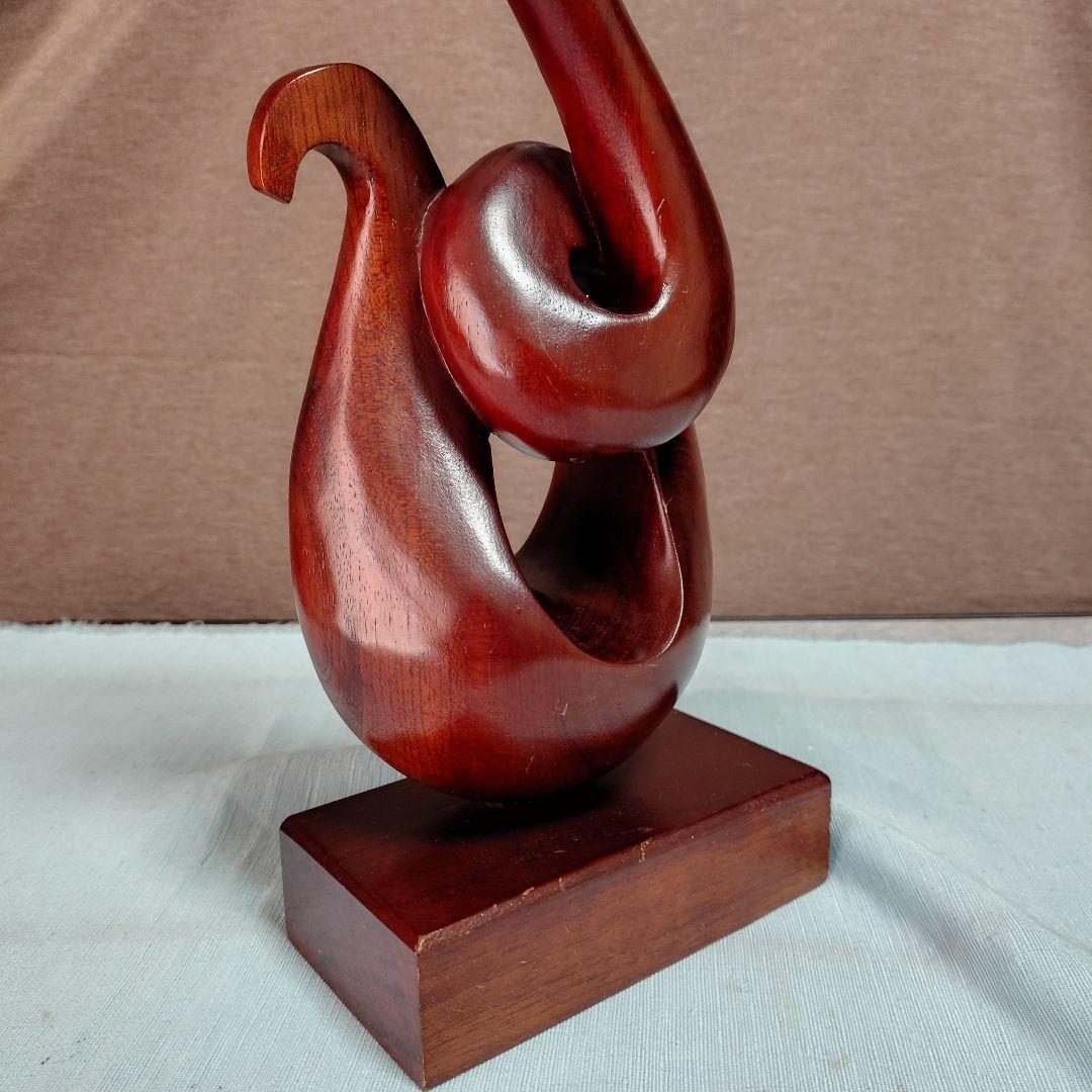 20世紀中頃作北欧木製抽象彫刻 (白鳥モチーフ?)ビンテージ置物