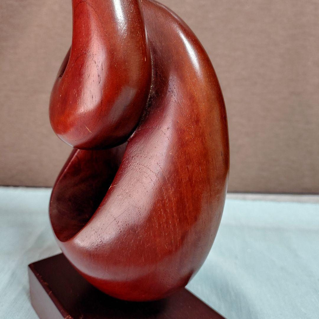 20世紀中頃作北欧木製抽象彫刻 (白鳥モチーフ?)ビンテージ置物