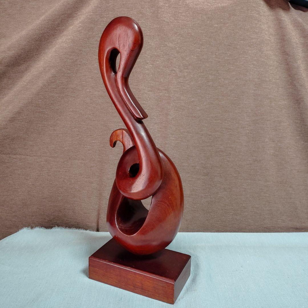 20世紀中頃作北欧木製抽象彫刻 (白鳥モチーフ?)ビンテージ置物