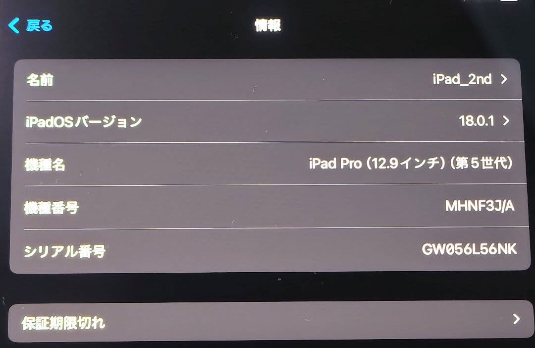 iPad Pro 12.9 第5世代 Wi-Fi 128GB M1搭載