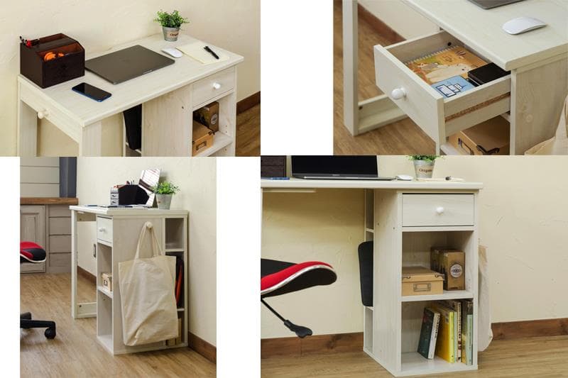 《新品・送料無料》コンパクトデスク　DBR/WH