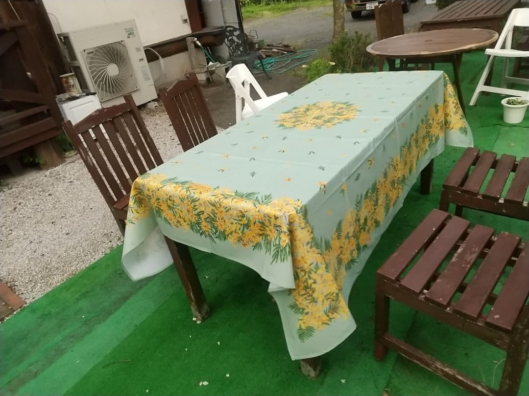 S24 南仏プロバンスプリントテーブルクロス「ミモザグリーン」