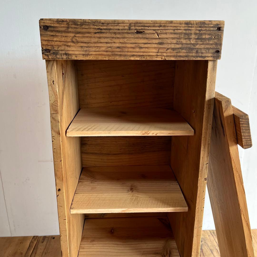 アンティーク 仕切り棚 チェスト 食器棚 書類棚 無垢材 無塗装 y6