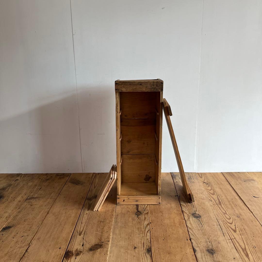 アンティーク 仕切り棚 チェスト 食器棚 書類棚 無垢材 無塗装 y6