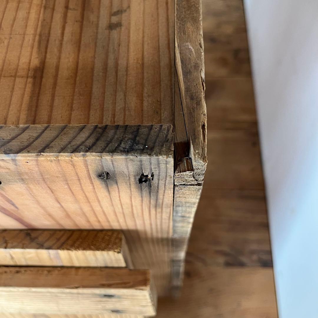 アンティーク 仕切り棚 チェスト 食器棚 書類棚 無垢材 無塗装 y6