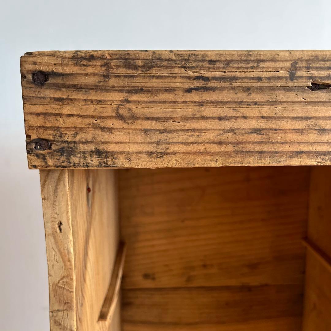 アンティーク 仕切り棚 チェスト 食器棚 書類棚 無垢材 無塗装 y6