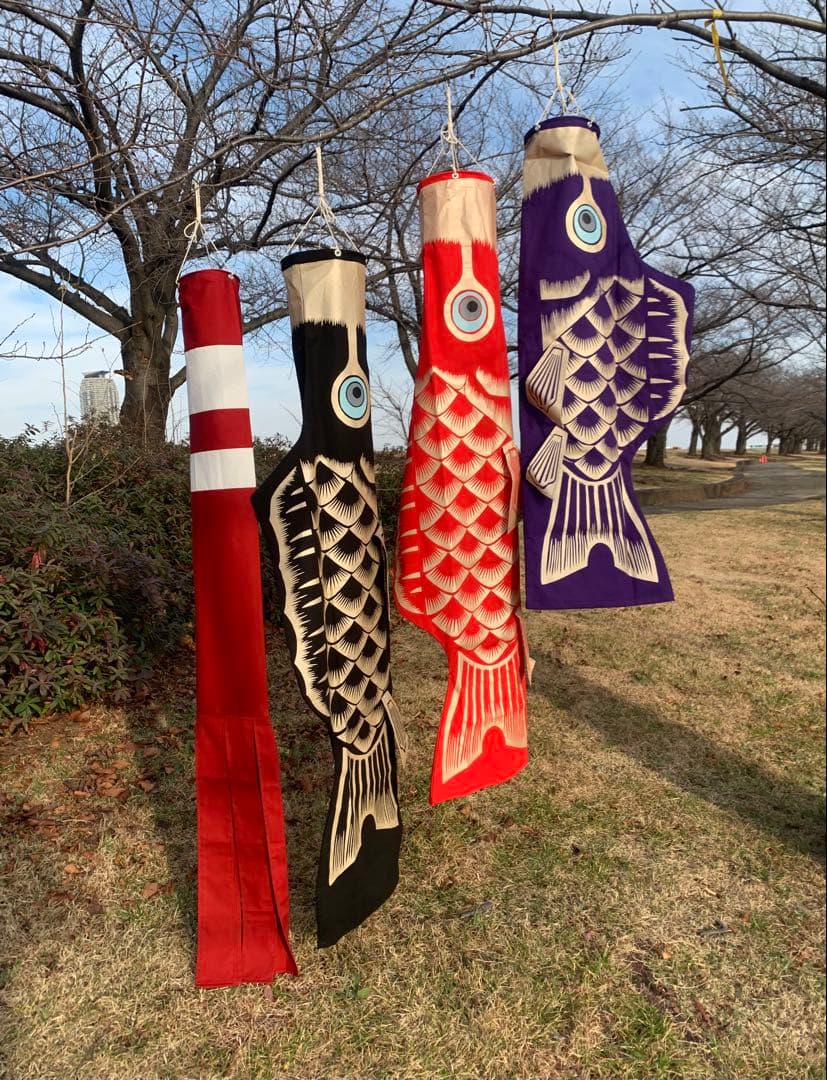 歌川広重「名所江戸百景 水道橋駿河台」手染め鯉のぼり　紫　1.5mセット鯉のぼり