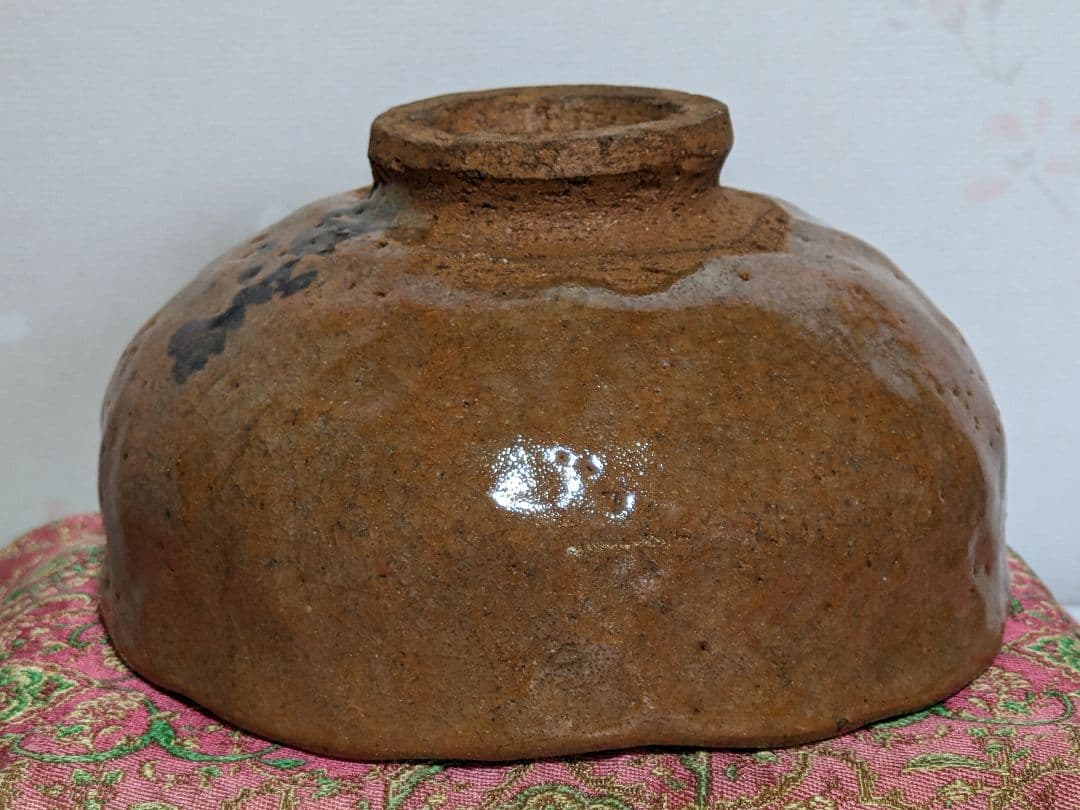♦古格 茶道具 手捏ね 手捻り 抹茶碗 時代物 古美術品 銀化現象 骨董品