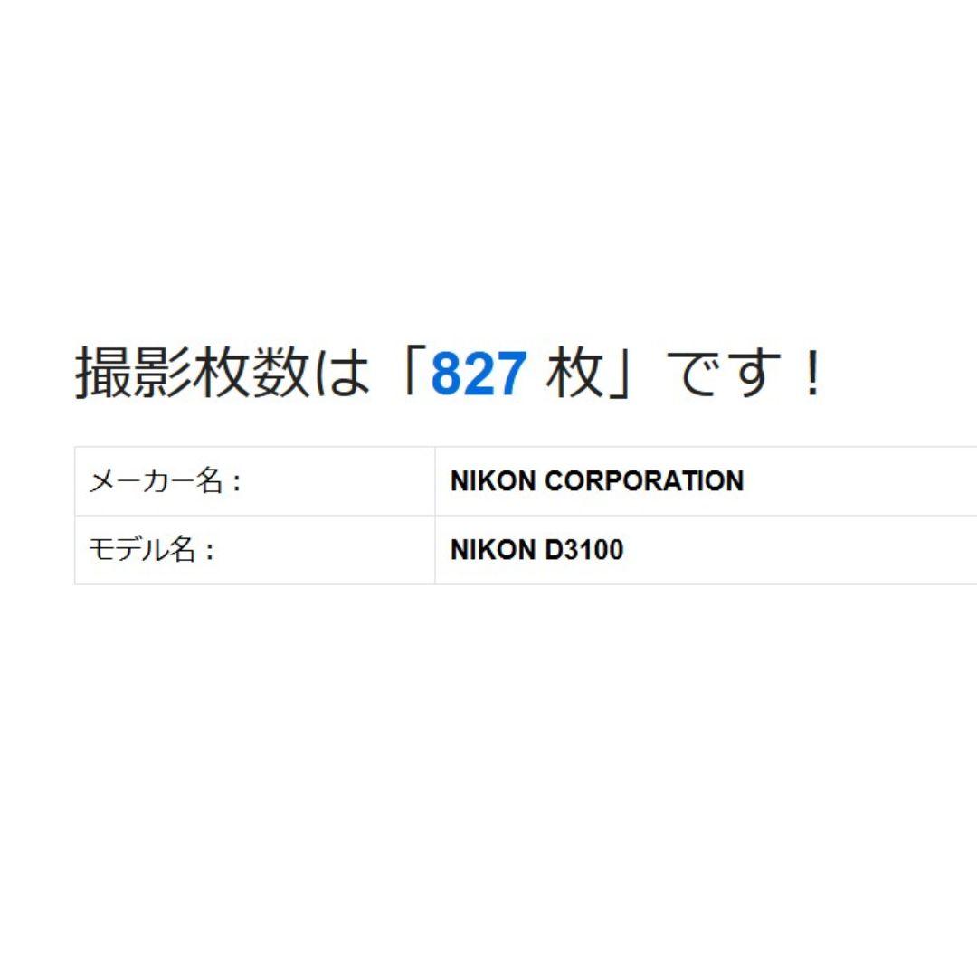 ❤即購入1000円OFF❤少ショット❤Nikon D3100 ダブルズームキット