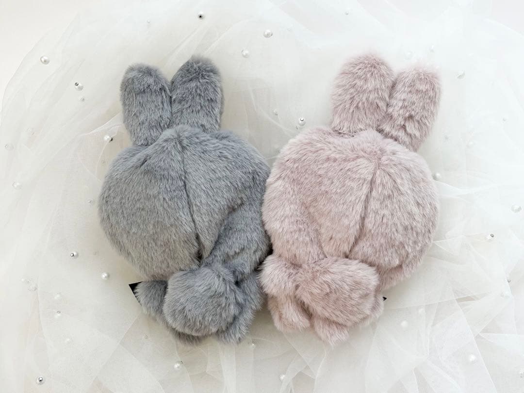 ちびぐるみ用 11cm ぬい服 うさ耳 黒 ピンク