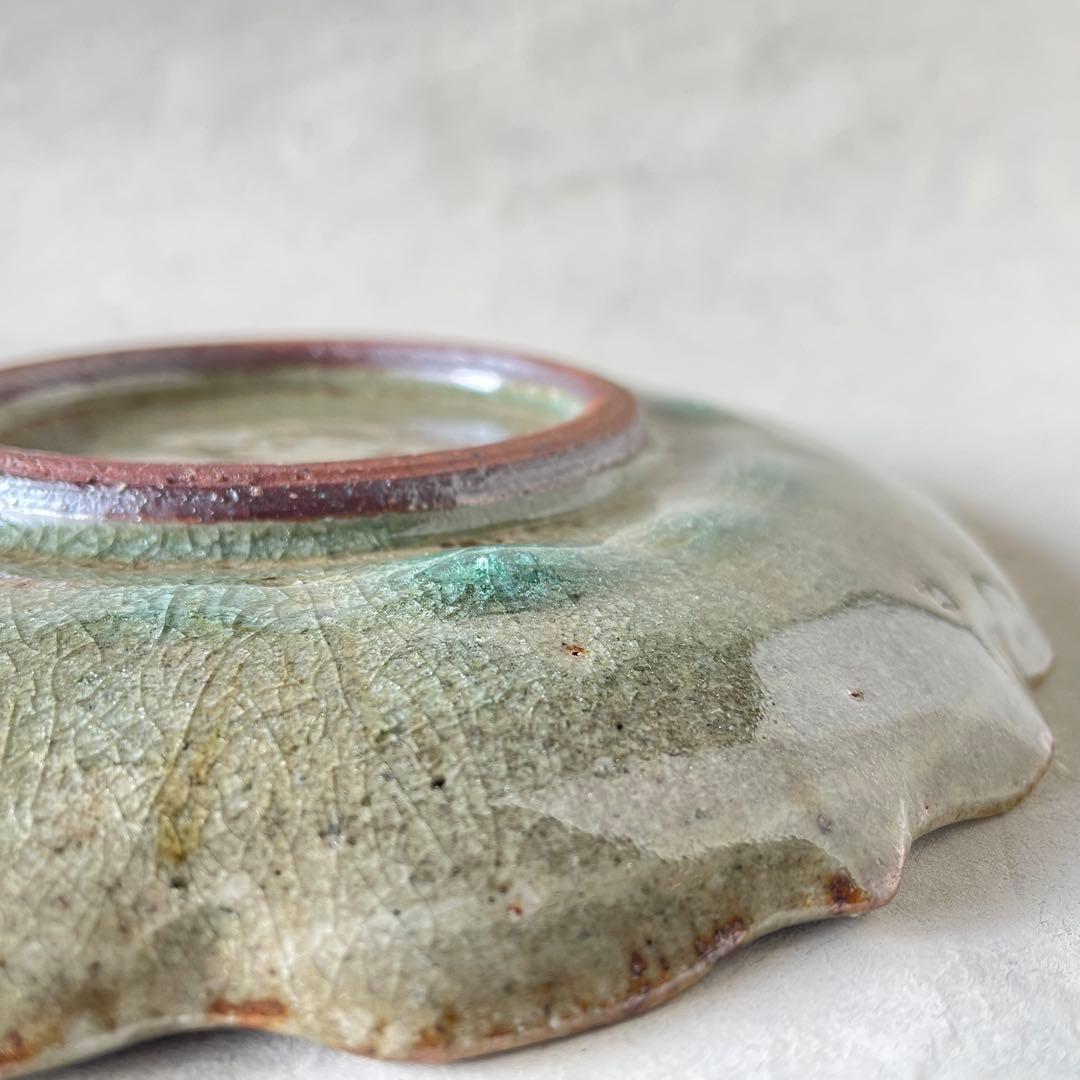 【新品未使用】陶芸家イムサエム 染付 花紋輪花皿