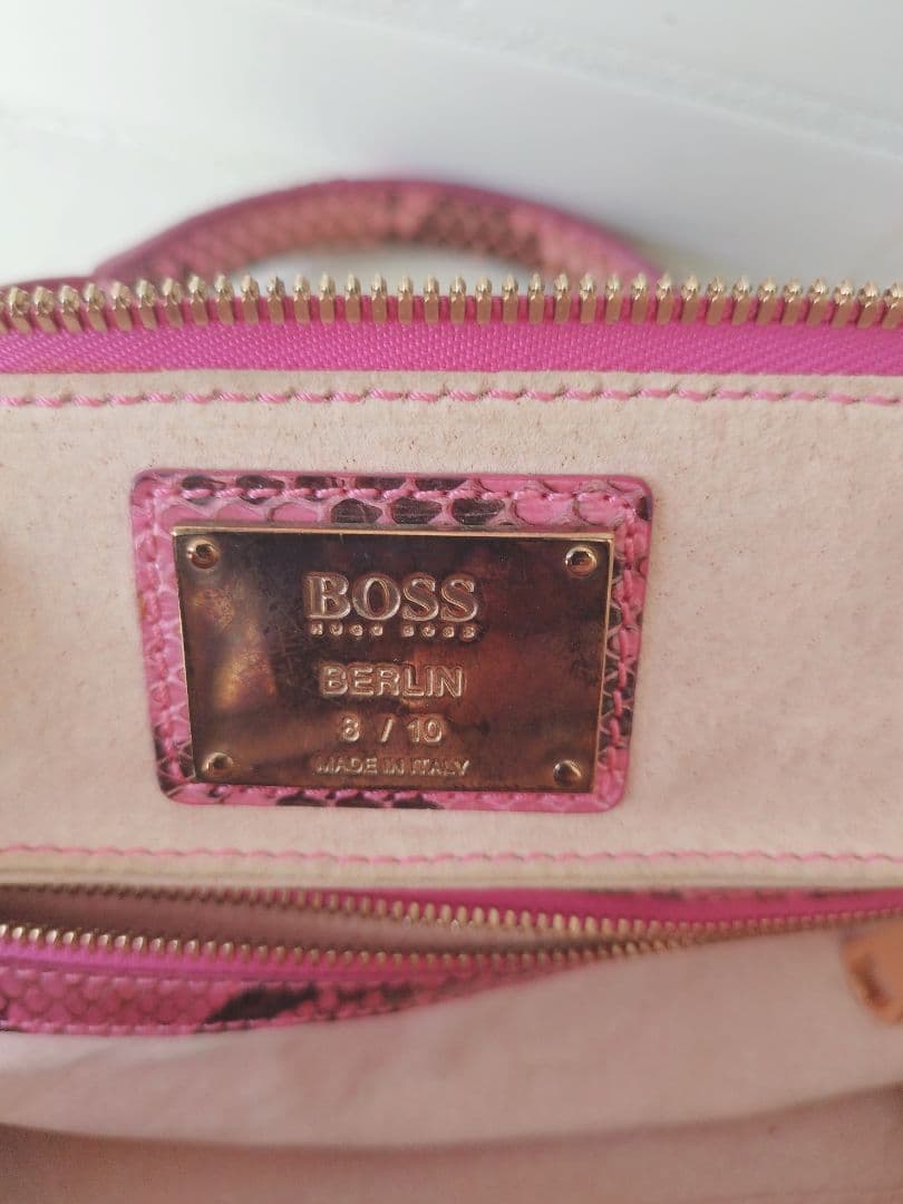 ヒューゴボス　未使用品　HUGO BOSS バイソン　スネークレザー　2way