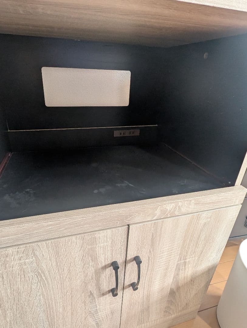 ワイエムワールド 食器棚 レンジボード 高さ180 幅60cm オーク