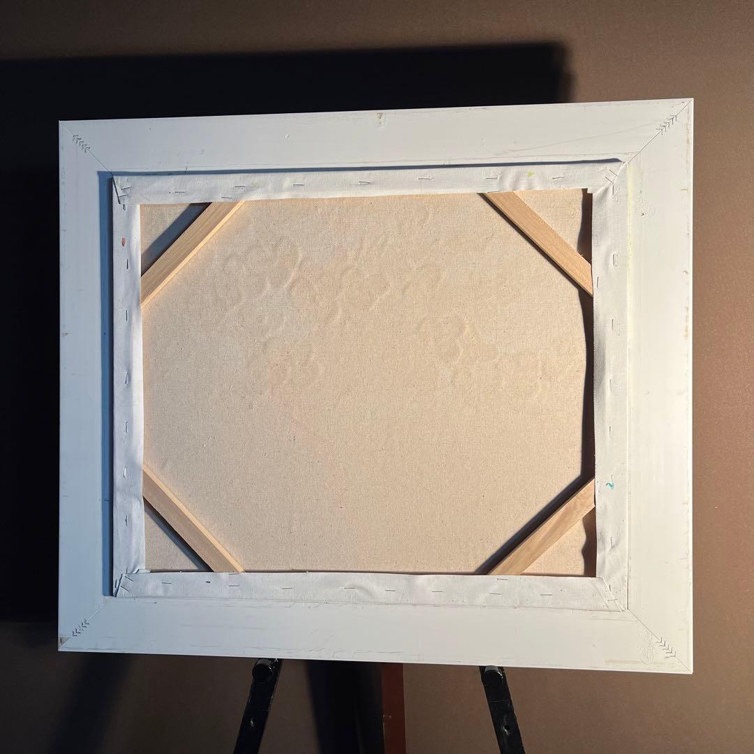 手書き油絵 咲き誇る 絵画 額付き インテリア 油彩画