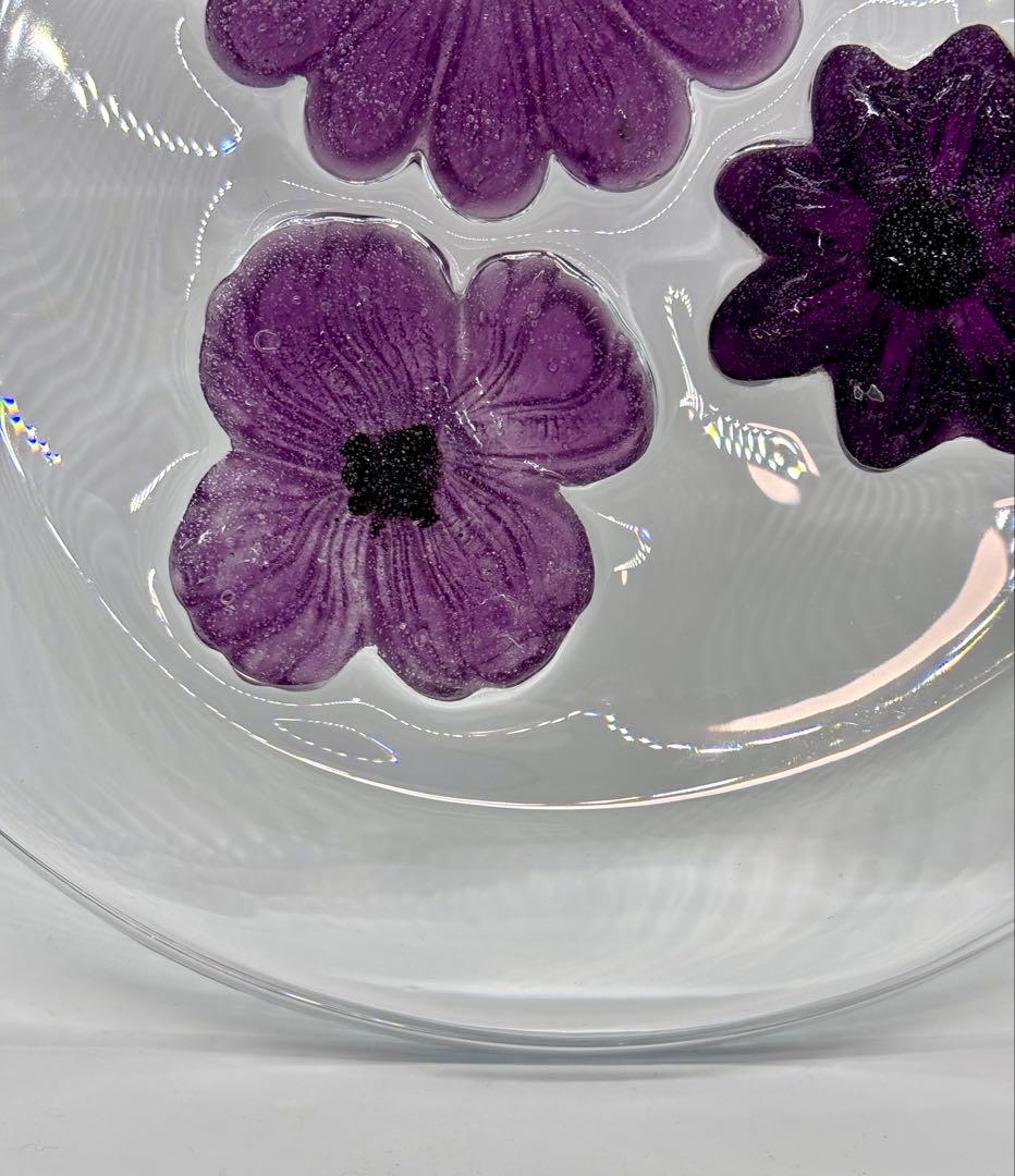 #Daum（ドーム） フランス　クリスタル フラワーモチーフ ボウル　P-3m