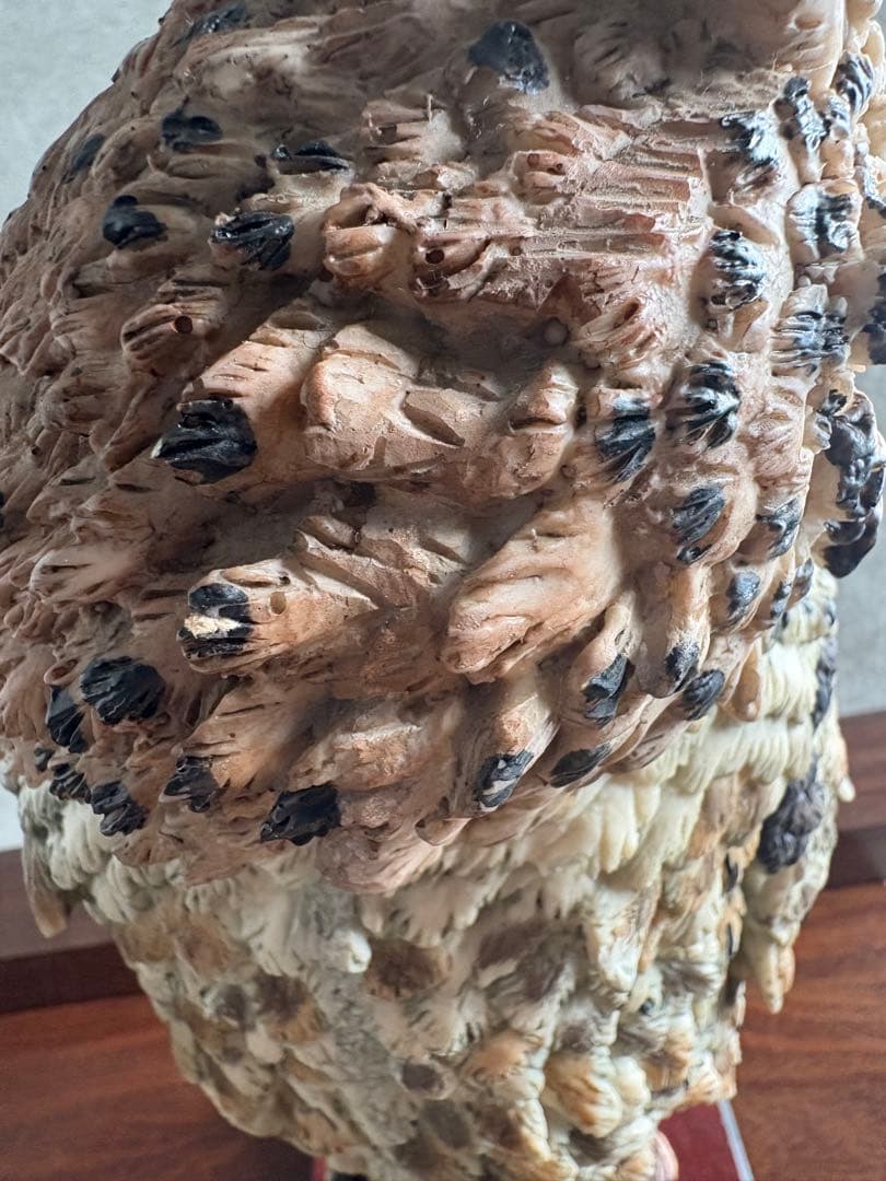 ワシミミズク　大きな置物　高さ57cm、18.8.kg フクロウ科　アンティーク