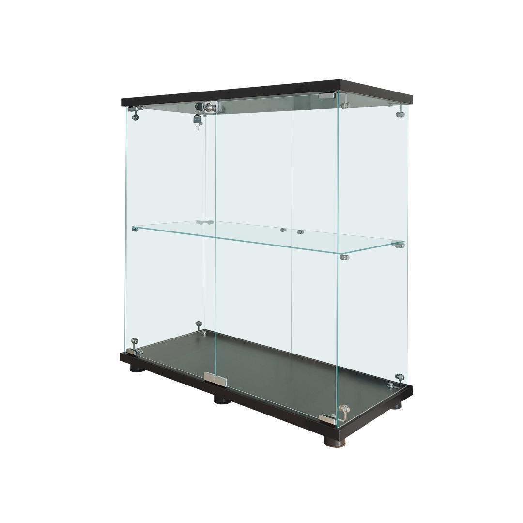 【新品】フィギュアケース 2段ワイド 棚 ブラック コレクションケース ガラス