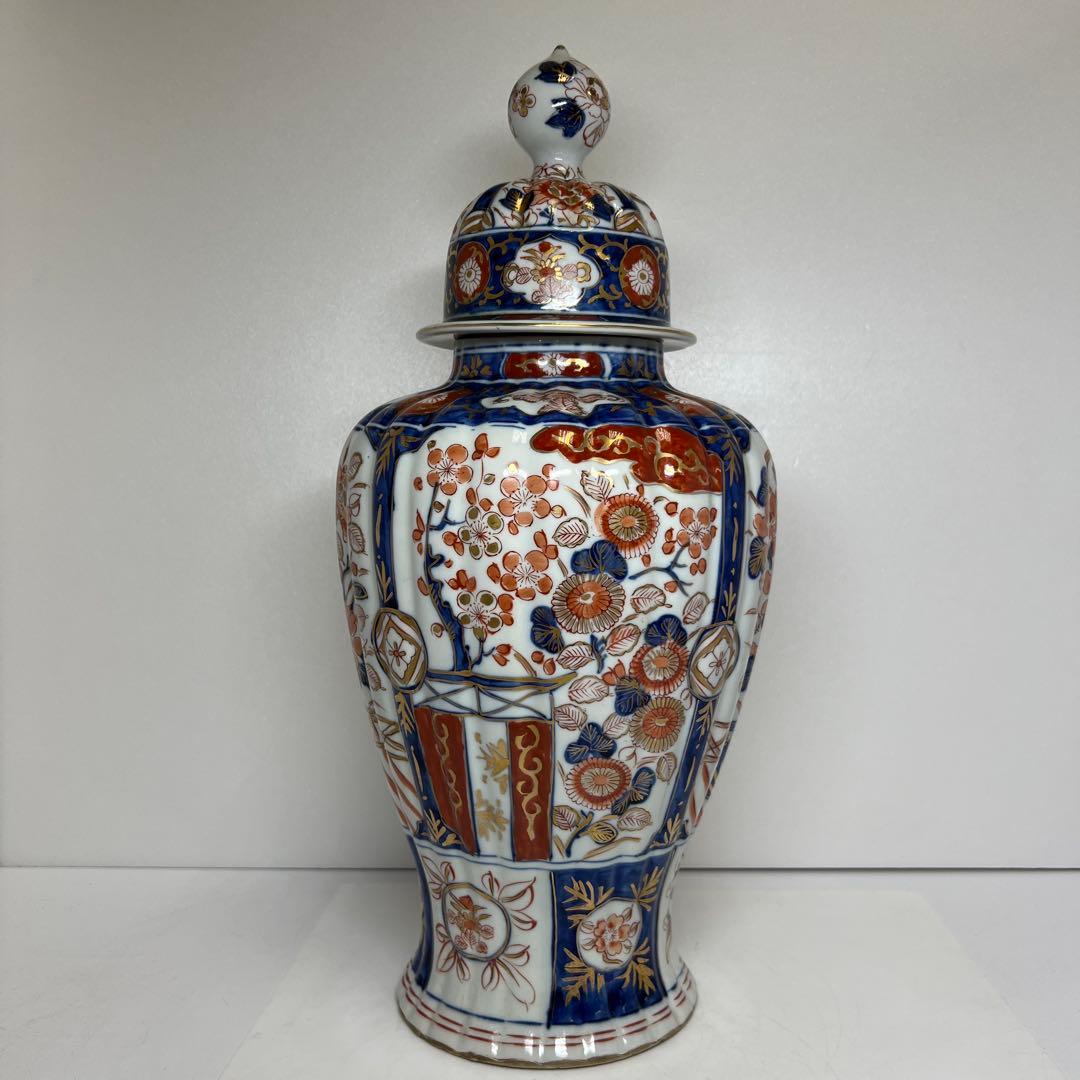 古伊万里　染綿沈香壺　高さ45㎝　東K8-0203① タルニ