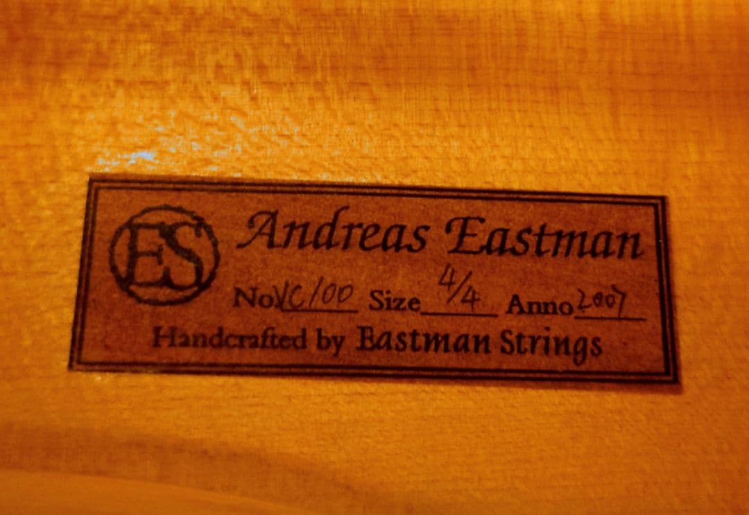 Andreas Eastman VC100 4/4 チェロ　イーストマン