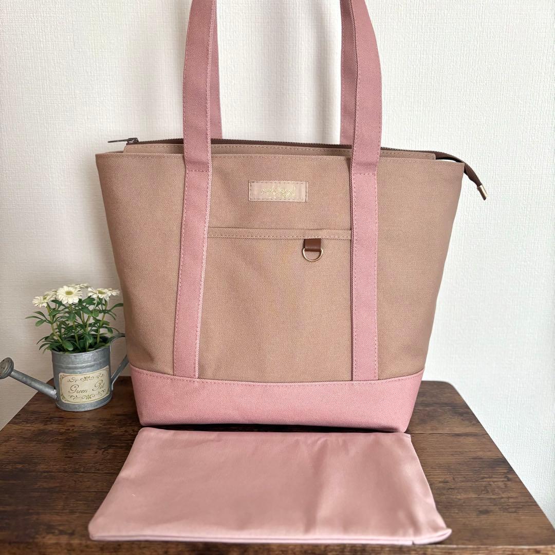 【☆n.k.d☆】あおりポケット付きトートバッグL 倉敷8号帆布　底板付き