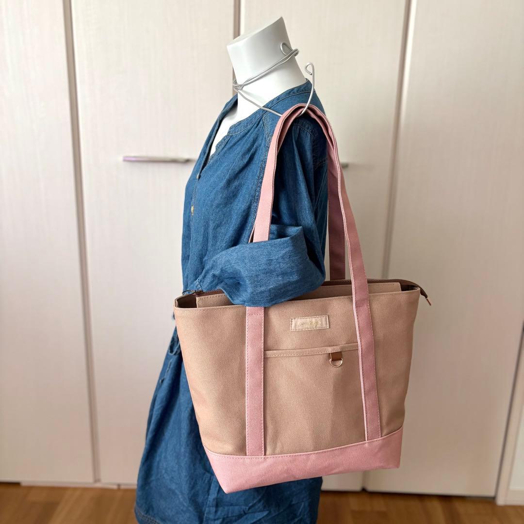 【☆n.k.d☆】あおりポケット付きトートバッグL 倉敷8号帆布　底板付き