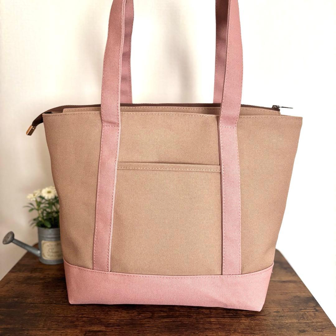 【☆n.k.d☆】あおりポケット付きトートバッグL 倉敷8号帆布　底板付き