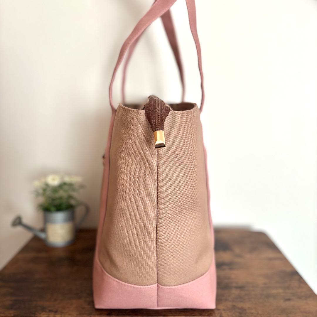 【☆n.k.d☆】あおりポケット付きトートバッグL 倉敷8号帆布　底板付き